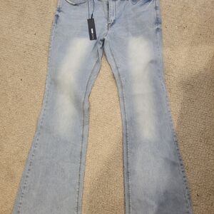 Fashion Nova Light Blue Wide Leg Jeans